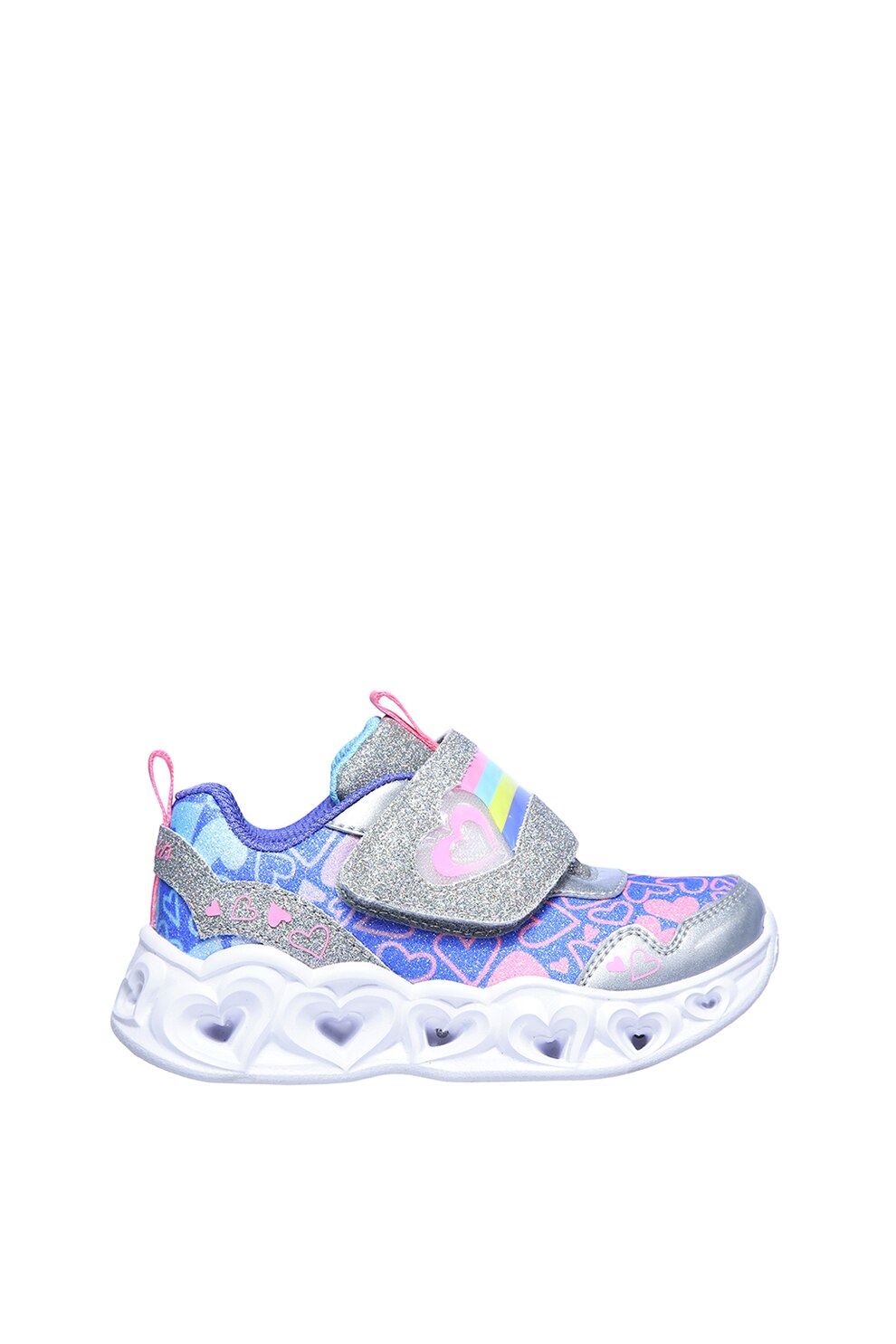 Skechers, Pantofi sport cu velcro si LED-uri Heart Lights