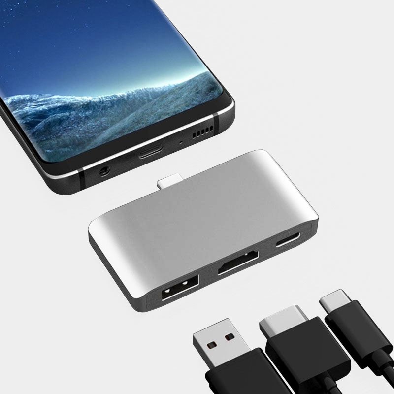 Hub USB C, adaptor HDMI USB C, USB 3.0, port USB C si HDMI - eMAG.ro