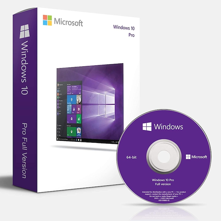Microsoft Windows 10 Pro 32-bit/64-bit DvD + COA