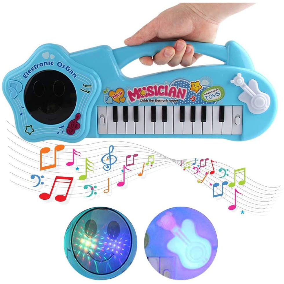 Orga electronica interactiva pentru copii cu efecte luminoase si sunete Lovely Cartoon Toys