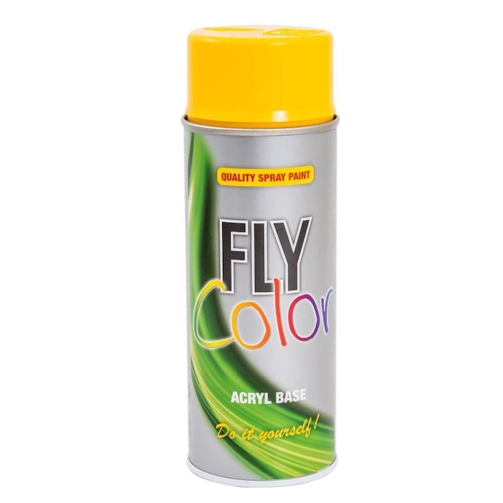 Vopsea spray decorativa Fly Color, galben trafic, RAL 1023, 400ml