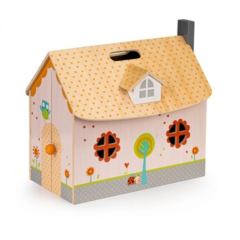 Casuta de papusi, IMK, lemn si MDF, 9 accesorii incluse, +3 ani, 29.5 x 30 x 16.5 cm Casuta de papusi, IMK, lemn si MDF, 9 accesorii incluse, +3 ani, 29.5 x 30 x 16.5 cm