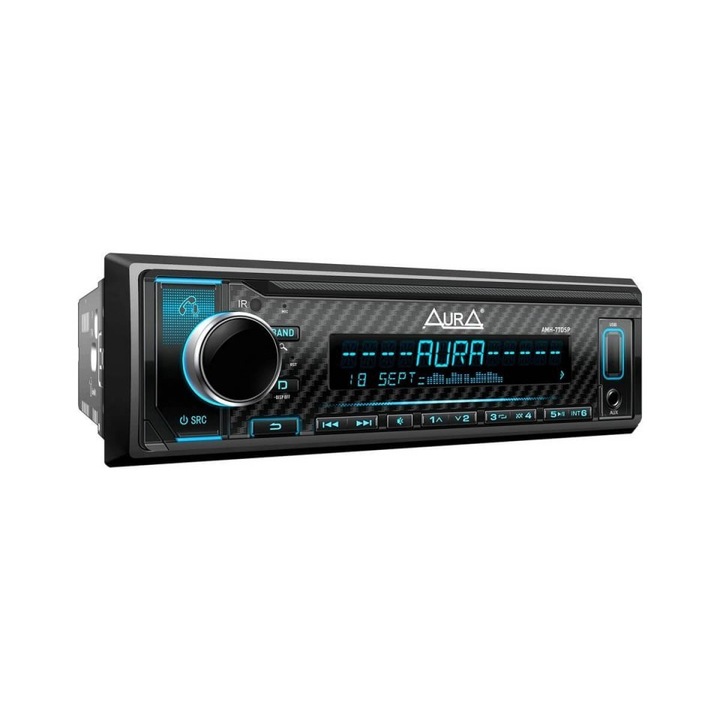 Player auto Aura AMH 77DSP, 1 DIN, 4x51W, Procesor de sunet, Bluetooth, FLAC, AUX, USB
