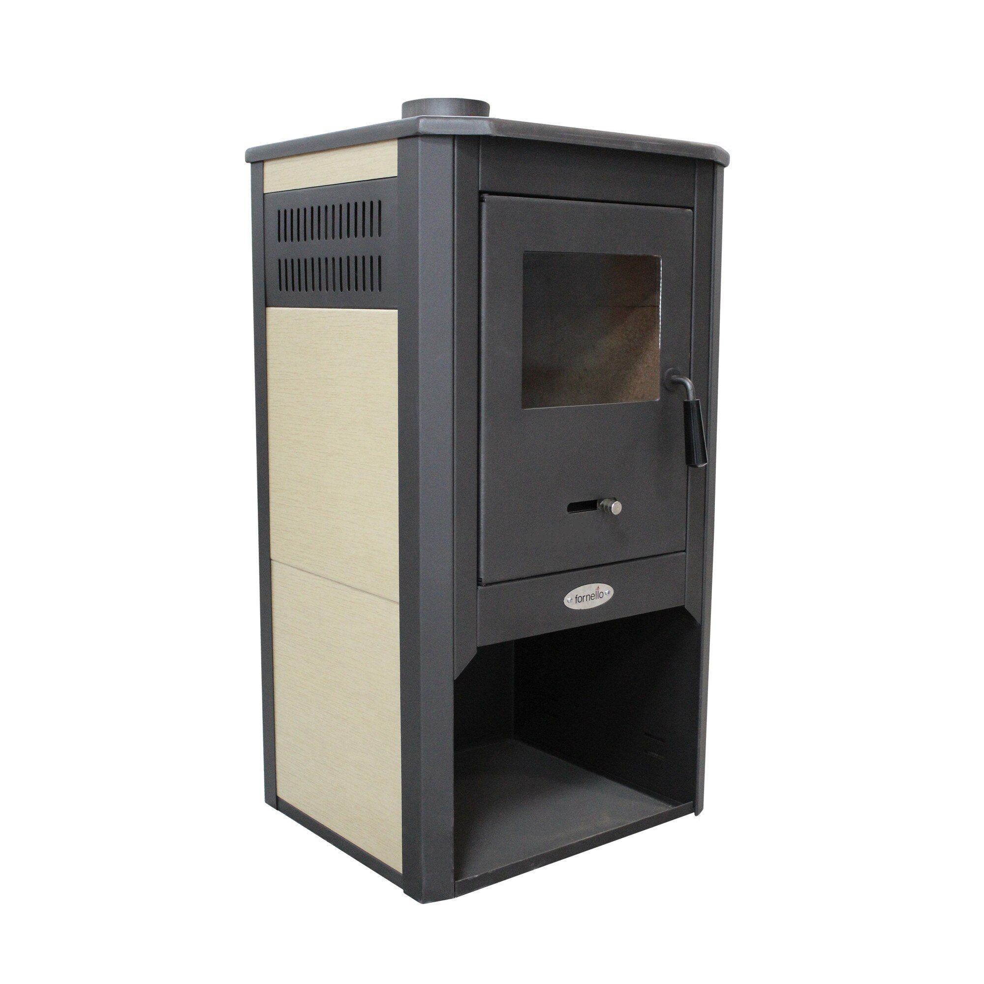 Semineu combustibil solid Fornello Konzul LM Ivory, 9 KW, 45x49x93 cm