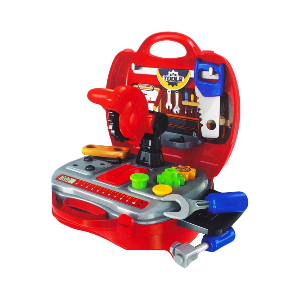 Set trusa de scule in gentuta cu 20 de accesorii, 24x22x10cm, Rosu