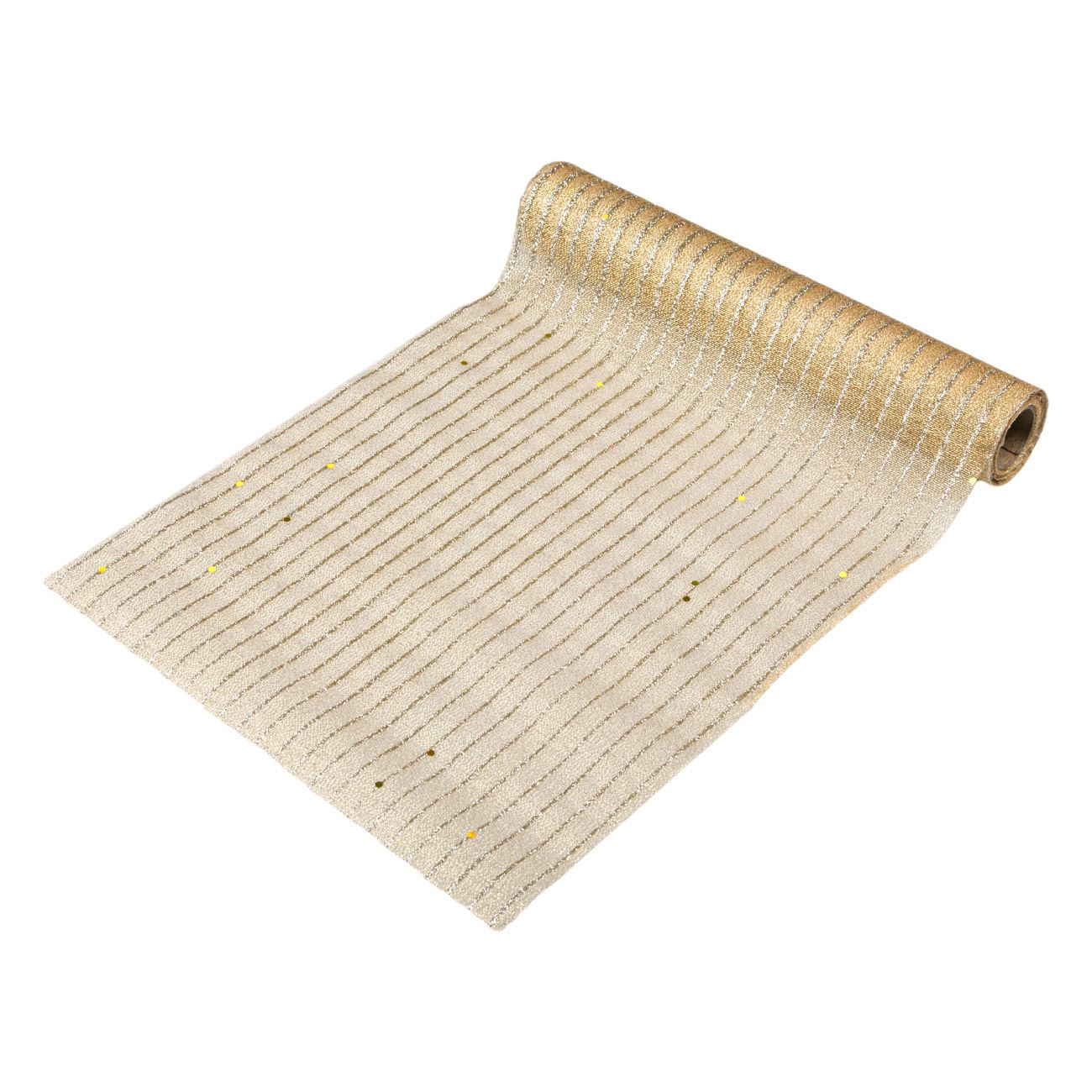 Panza decorativa, Zola®, de pus sub brad, aurii cu dungulite, 500x24 cm
