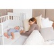Patut co-sleeping 120x60 cu laterala culisanta total si roti Treppy Dreamy Plus, integral din lemn masiv fag, reglabil pe 5 nivele, include sistem de ancorare, culoare alb + saltea cocos 8 cm