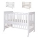 Patut co-sleeping 120x60 cu laterala culisanta total si roti Treppy Dreamy Plus, integral din lemn masiv fag, reglabil pe 5 nivele, include sistem de ancorare, culoare alb + saltea cocos 8 cm