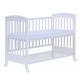 Patut co-sleeping 120x60 cu laterala culisanta total si roti Treppy Dreamy Plus, integral din lemn masiv fag, reglabil pe 5 nivele, include sistem de ancorare, culoare alb + saltea cocos 8 cm