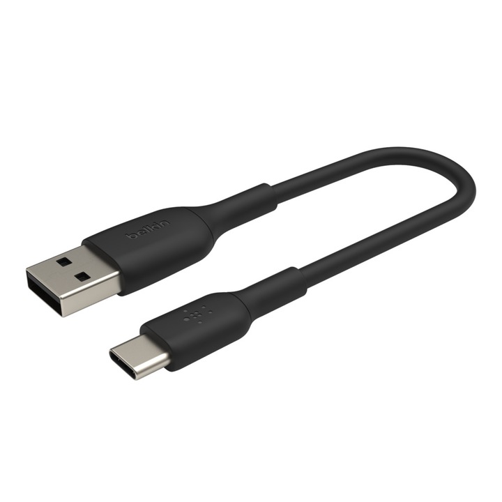 Кабел за данни Belkin, USB-C към USB-A, Черен