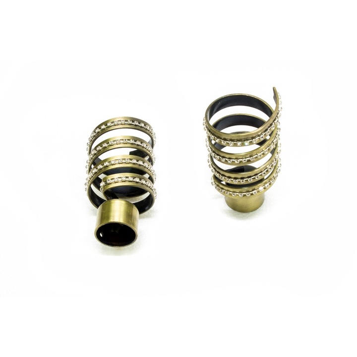 Capat galerie Infinity spirala diamant aurie set - 2 bucati, Draperio