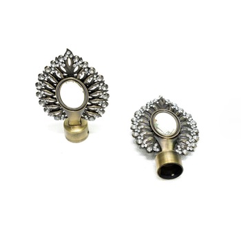 Capat galerie Infinity frunza diamant aurie set - 2 bucati Capat galerie Infinity frunza diamant aurie set - 2 bucati