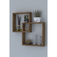 Raft de perete din lemn Kareki Homs, maro