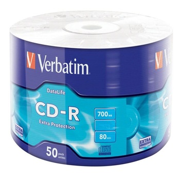Set 50 CD-R VERBATIM, Capacitate 700 MB, Viteza Maxima de Inscriptionare 48x Set 50 CD-R VERBATIM, Capacitate 700 MB, Viteza Maxima de Inscriptionare 48x