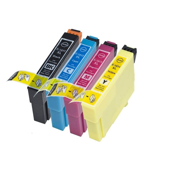 Set 4 Cartuse cerneala, HQ, compatibile Epson 18XL T1811BK T1812CY T1813MA T1814YE