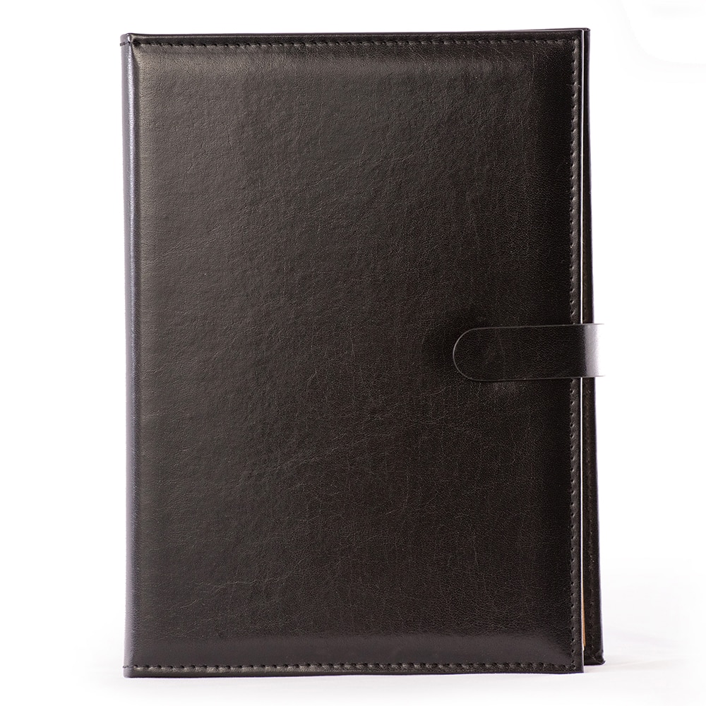 Agenda piele naturala, datata 2021, Alma, cu interior detasabil, lucrata manual, UNIKA, negru