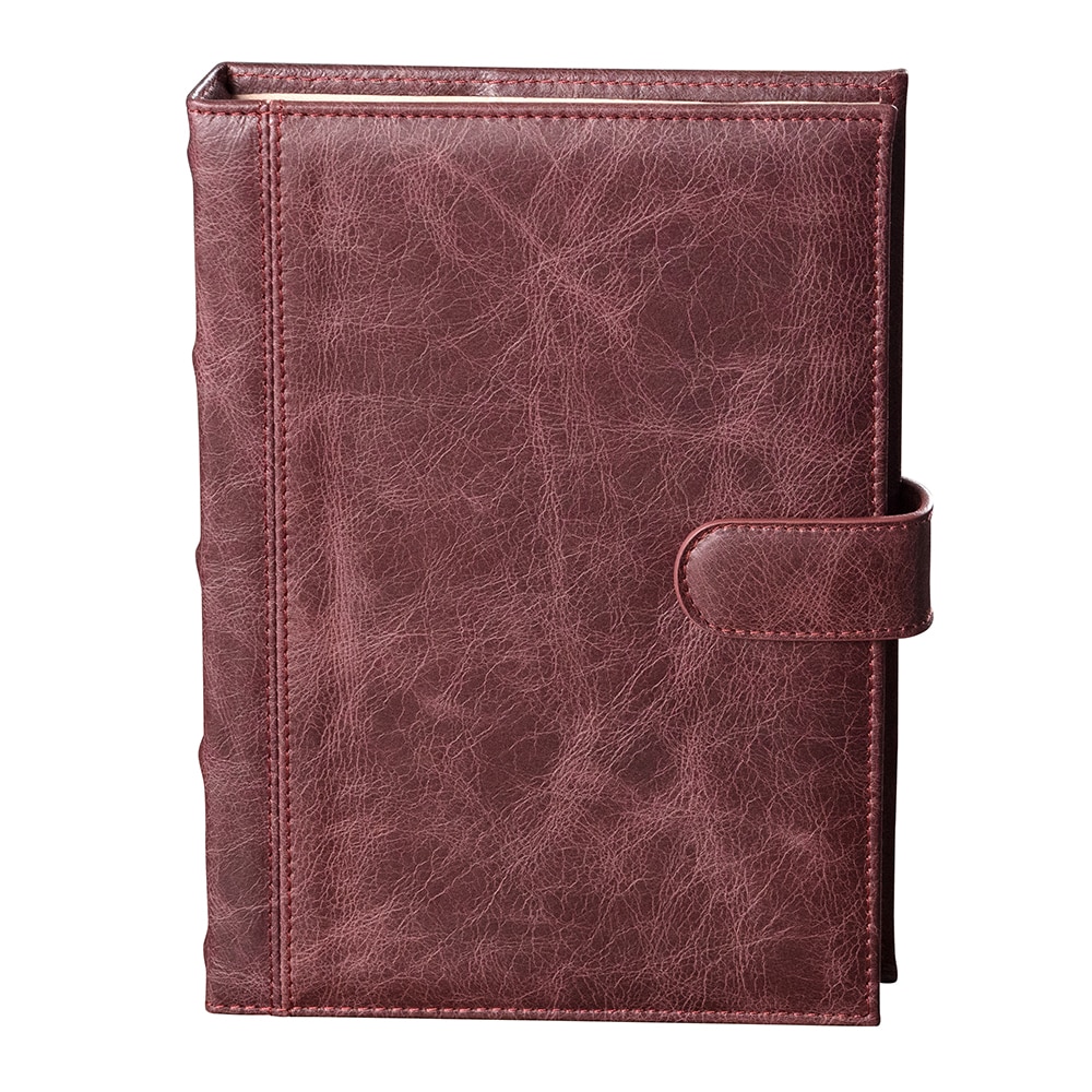 Agenda piele naturala, datata 2021, Viola, cu interior detasabil, lucrata manual, UNIKA, bordo