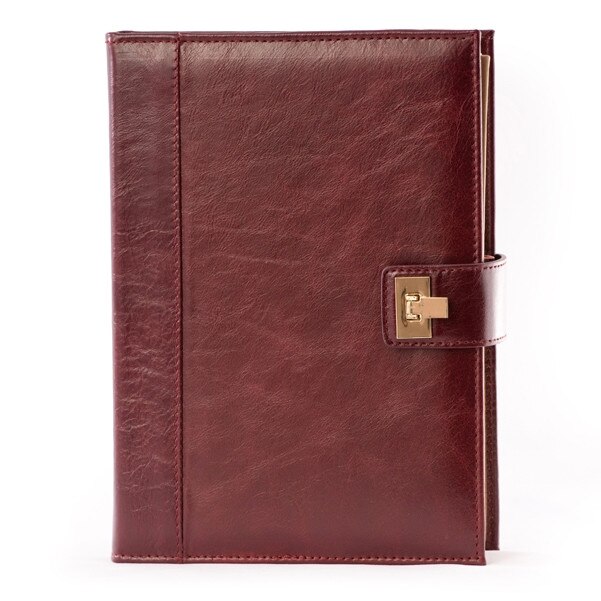 Agenda piele naturala, datata 2021, Netto, cu interior detasabil, lucrata manual, UNIKA, bordo