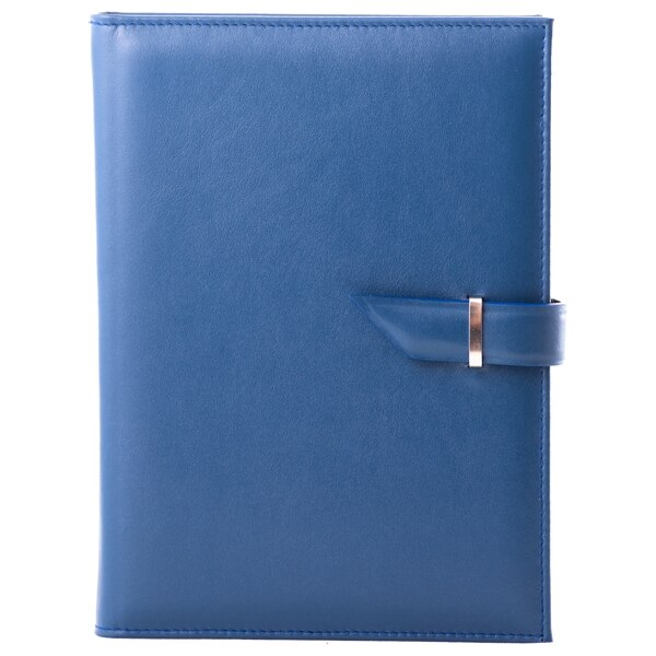 Agenda piele naturala, datata 2021, Alaska, cu interior detasabil, lucrata manual, UNIKA, albastru