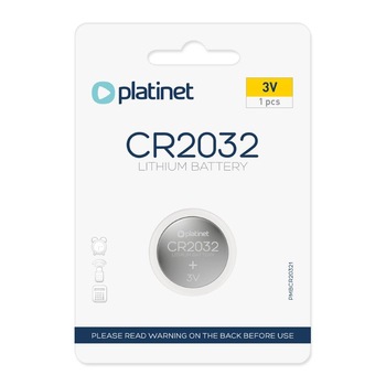 Baterie Platinet tip CR2032 3V, litiu, blister o bucata Baterie Platinet tip CR2032 3V, litiu, blister o bucata