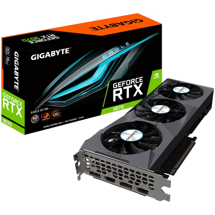 Gigabyte GeForce® RTX™ 3070 EAGLE OC 2.0 videokártya, 8GB GDDR6, 256-bit