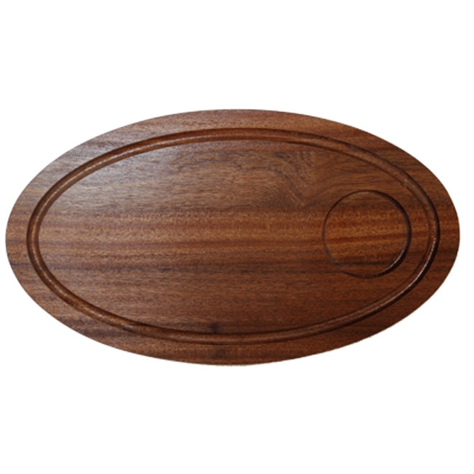 Platou servire oval RAKI20x35x1,5cm lemn mahon