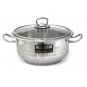 Oala inox Hascevher Perfect Gastro cu capac sticla 22x12cm 4 litri inductie 22x12cm Oala inox Hascevher Perfect Gastro cu capac sticla 22x12cm 4 litri inductie 22x12cm