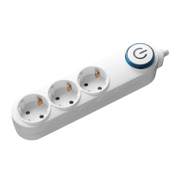 Prelungitor Samus 3PI3-3680, 3 Prize, 3M, 3680 W, Intrerupator, Alb Prelungitor Samus 3PI3-3680, 3 Prize, 3M, 3680 W, Intrerupator, Alb