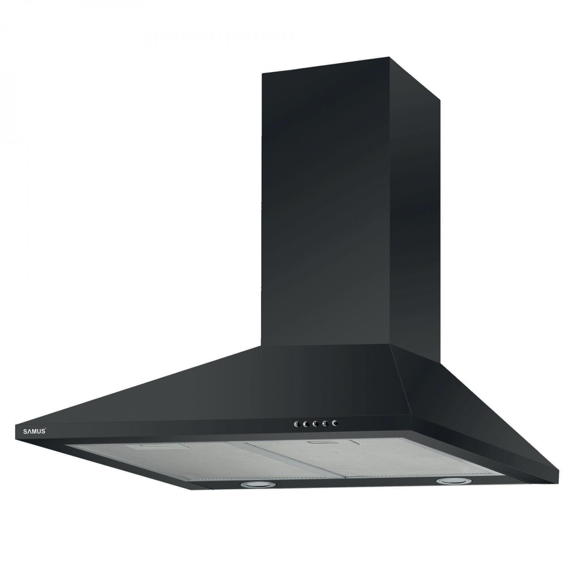 Hota Decorativa Samus HS630DLB, Latime 60 cm, 1 Motor, 3 Trepte de absorbtie, Negru