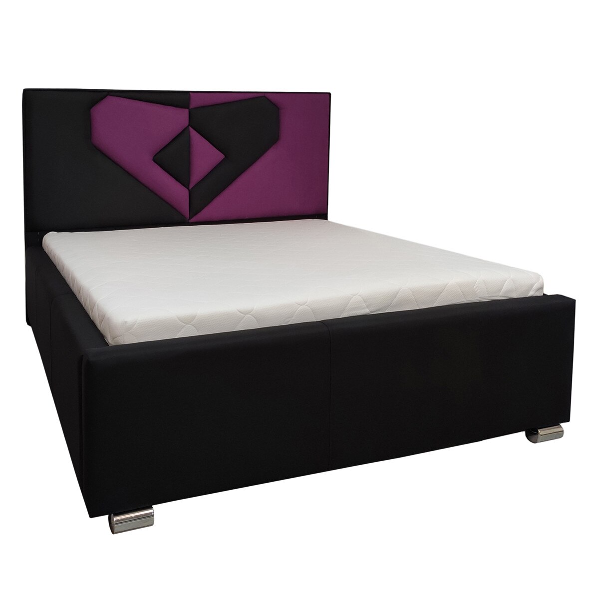 Pat Tapitat Genarom Love 180 cu Somiera si Mecanism cu Piston, Haiti 17 / Aura 10, 217 x 197 x 117/41 cm