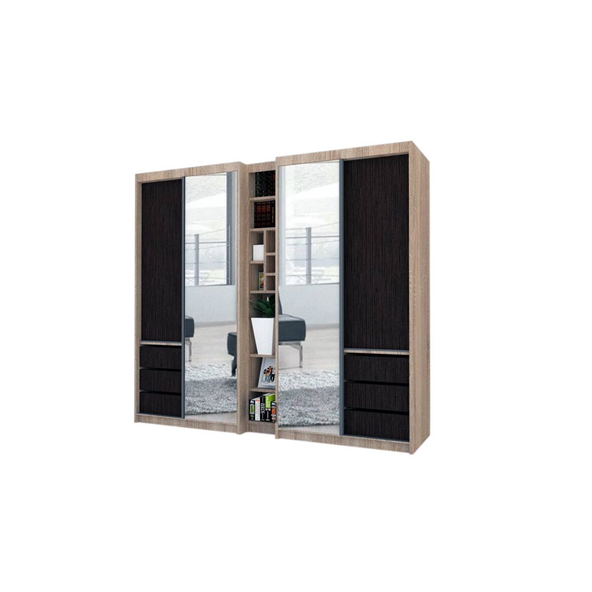 Dressing Genarom Book, Stejar Sonoma / Decor 8548, 230 x 207 x 65 cm