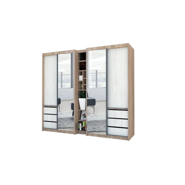 Dressing Genarom Book, Stejar Sonoma / Decor 8508, 230 x 207 x 65 cm