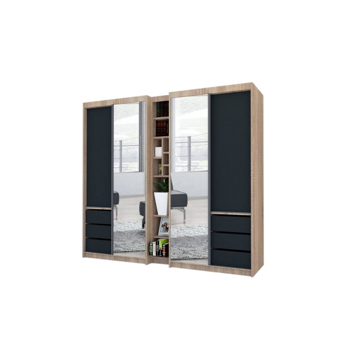 Dressing Genarom Book, Stejar Sonoma / Decor 0164, 230 x 207 x 65 cm