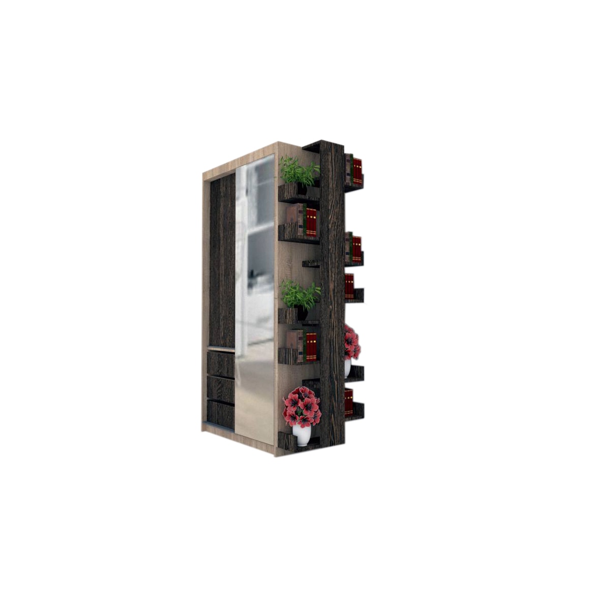 Dressing Genarom Bob cu Raft, Stejar Sonoma / Decor 7648, 120 x 207 x 65 cm