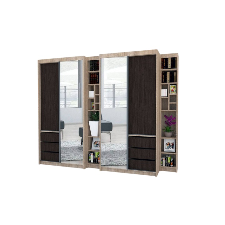 Dressing Genarom Book Large, Stejar Sonoma / Decor 8548, 260 x 207 x 65 cm