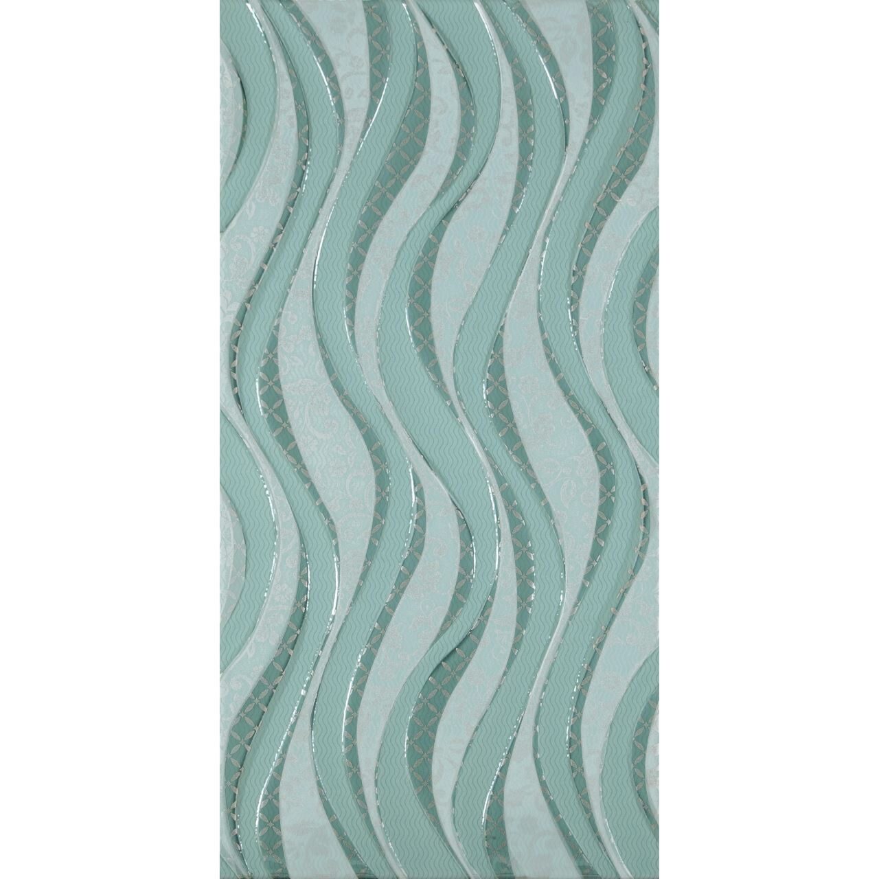 Piesa decorativa 2632 Izola Waves Green 25x50 cm, Verde