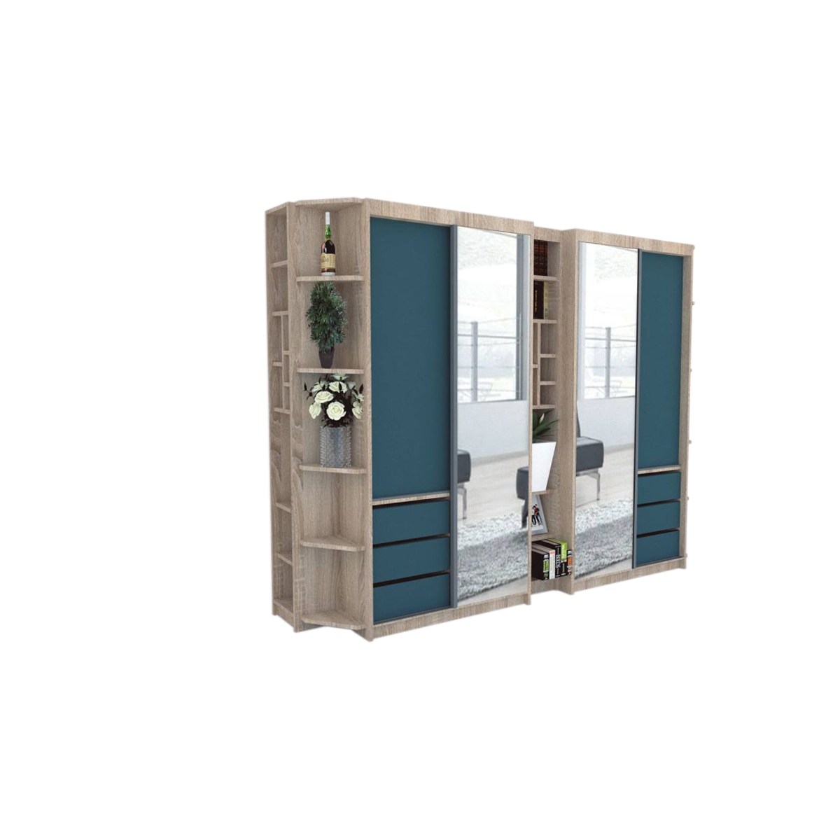 Dressing Genarom Bell, Stejar Sonoma / Decor 0244, 280 x 207 x 65 cm