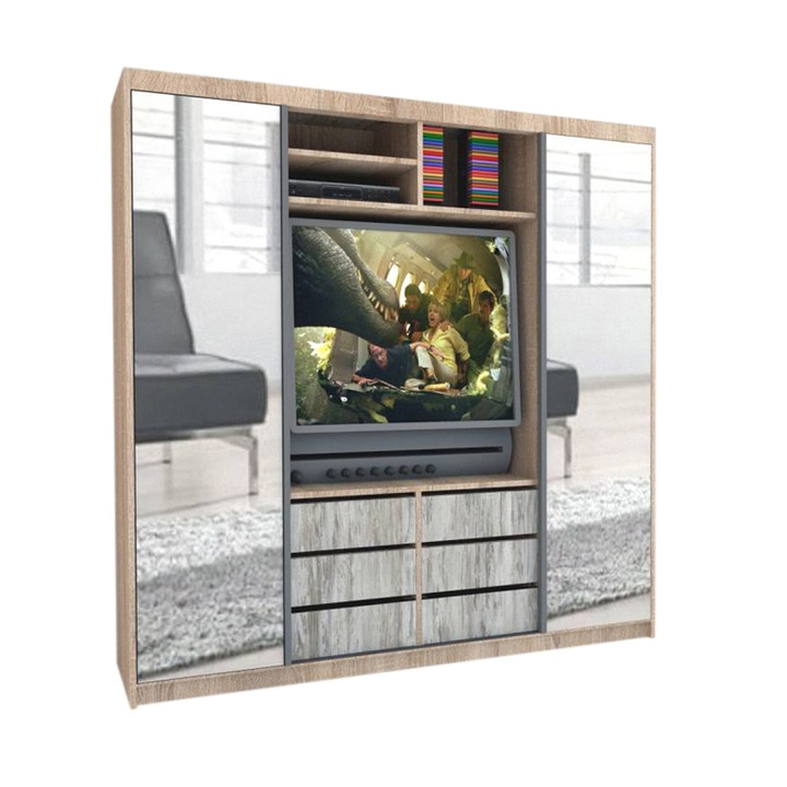 Dressing Genarom Rtv, Stejar Sonoma / Decor K084, 200 x 207 x 65 cm