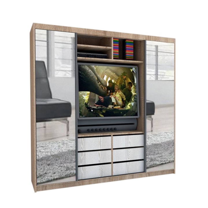 Dressing Genarom Rtv, Stejar Sonoma / Decor K010, 200 x 207 x 65 cm