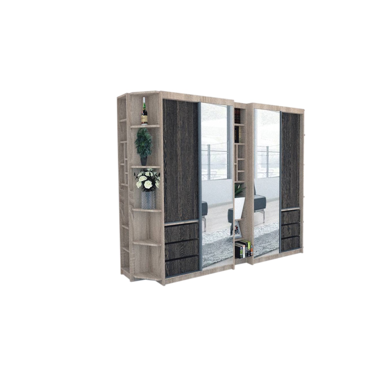 Dressing Genarom Bell, Stejar Sonoma / Decor 7648, 280 x 207 x 65 cm