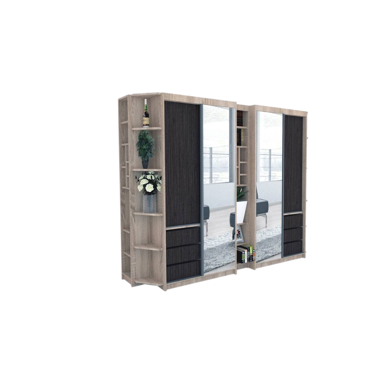 Dressing Genarom Bell, Stejar Sonoma / Decor 8548, 280 x 207 x 65 cm