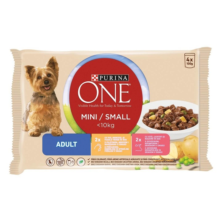 pachet 5 x hrana umeda pentru caini purina one mini adult pui  morcov 4x100g imagen 30_1_
6