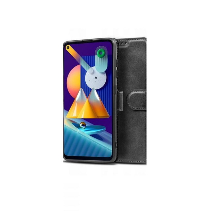 TECH-PROTECT pénztárca tok Samsung Galaxy M11 / Galaxy A11 telefonhoz, fekete