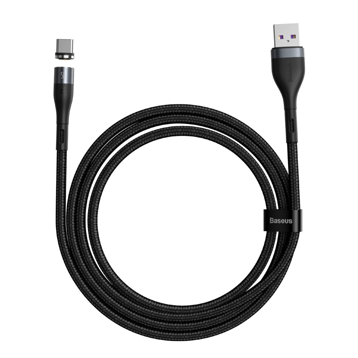 Cablu magnetic USB-C Baseus Zinc 5A 1m, incarcare rapida