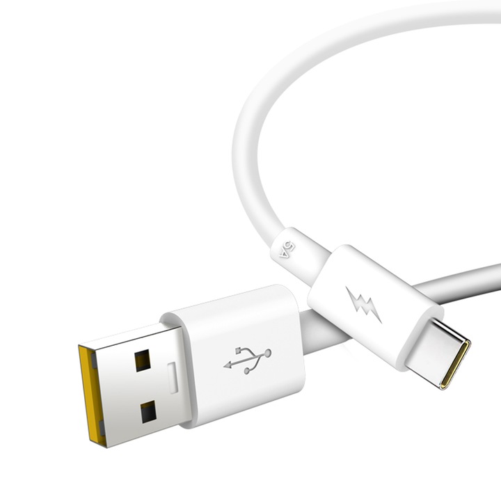 Cablu de incarcare si date XO NB120 USB - USB-C 1m, 5A, alb