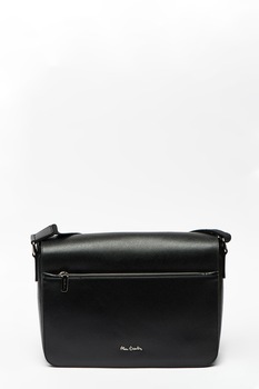Pierre Cardin, Geanta messenger din piele cu logo discret, Negru Pierre Cardin, Geanta messenger din piele cu logo discret, Negru