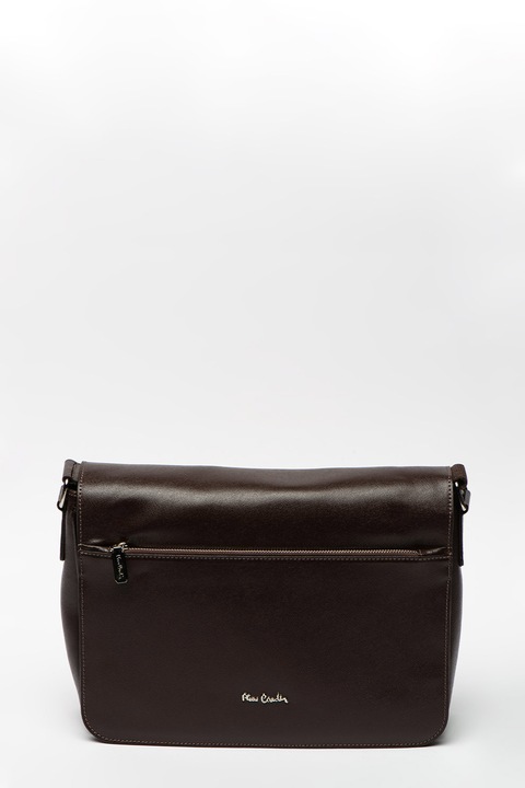 Pierre Cardin, Keresztpántos bőrtáska kis logós részlettel, Barna