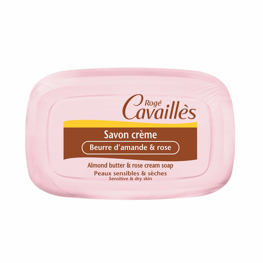 Sapun crema Roge Cavailles cu unt de migdale si trandafir, 115 gr