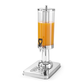 Dispenser suc 3 litri, suport inox, container din policarbonat, Hendi, robinet antipicurare, 215x315x490 mm Dispenser suc 3 litri, suport inox, container din policarbonat, Hendi, robinet antipicurare, 215x315x490 mm