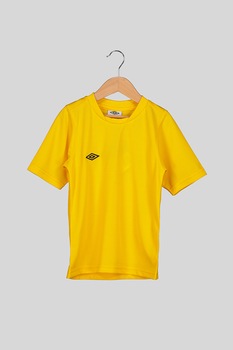 UMBRO, Tricou cu decolteu la baza gatului si imprimeu logo, Galben UMBRO, Tricou cu decolteu la baza gatului si imprimeu logo, Galben